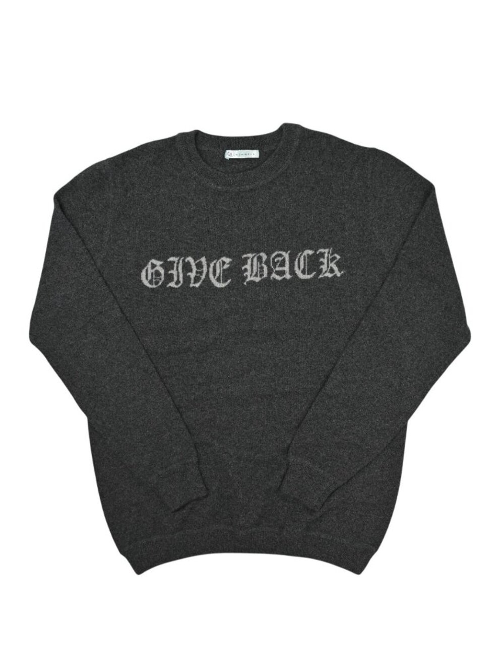 Qi Cashmere Give Back Sweater in Heathered Black